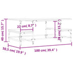 Couchtisch Schwarz 100x50,5x40 cm Holzwerkstoff