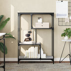 Bücherregal Grau Sonoma 81x36x115 cm Holzwerkstoff und Stahl