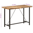 Bartisch 150x70x107 cm Massivholz Mango und Eisen