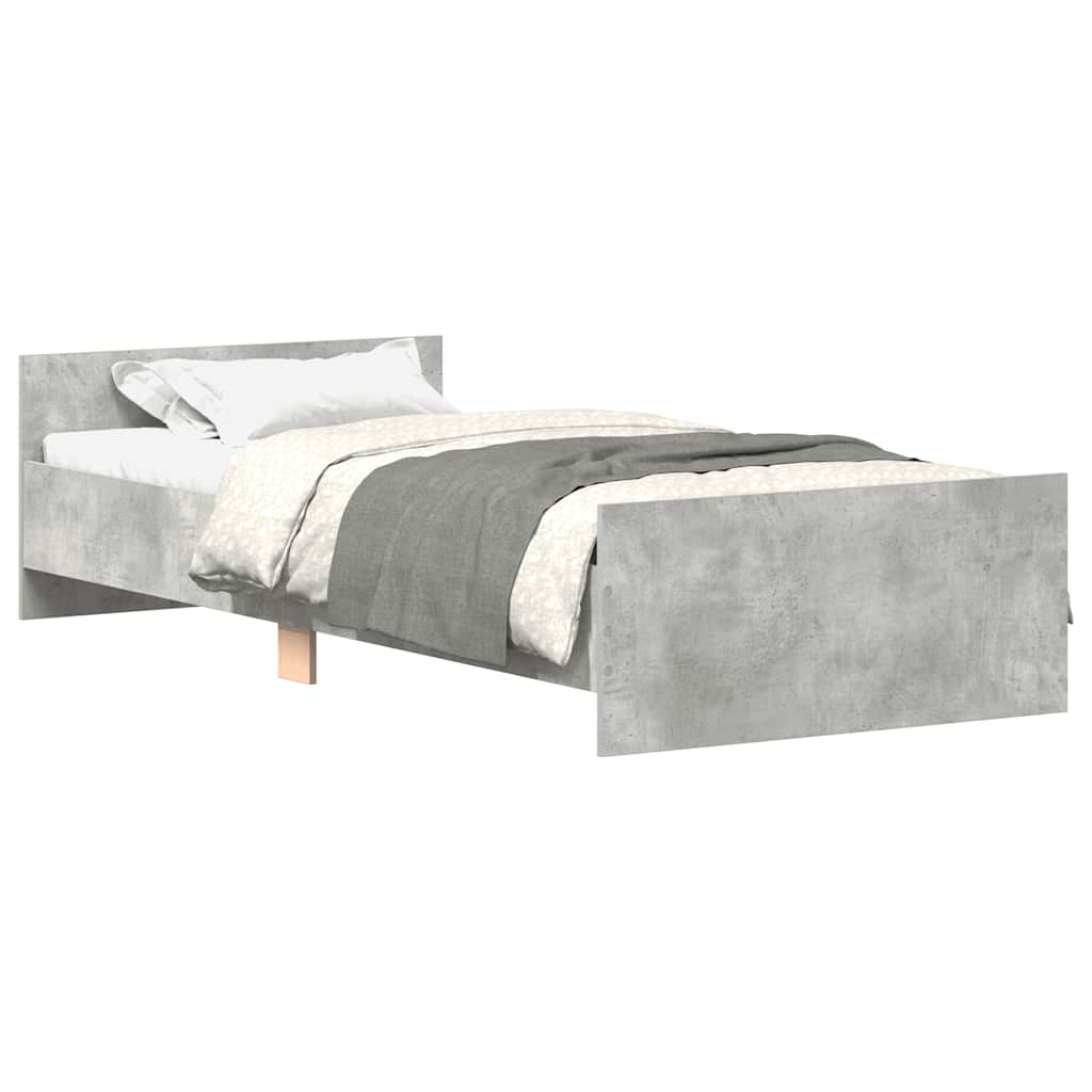 Bettgestell Betongrau 90x200 cm Holzwerkstoff