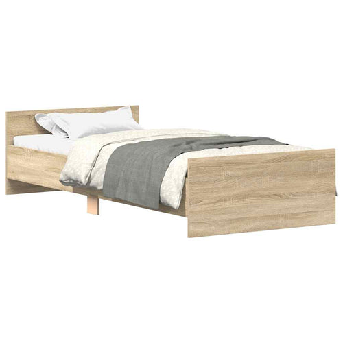 Bettgestell ohne Matratze Sonoma-Eiche 100x200 cm Holzwerkstoff