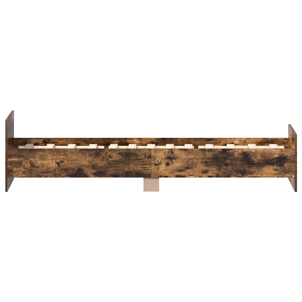 Bettgestell ohne Matratze Räuchereiche 100x200 cm Holzwerkstoff