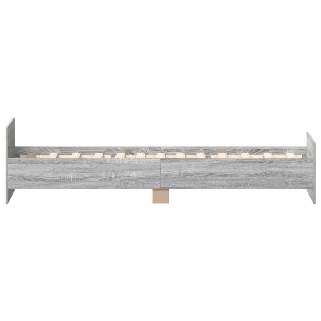 Bettgestell Grau Sonoma 100x200 cm Holzwerkstoff