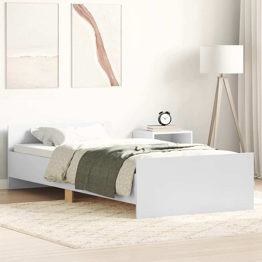 Bettgestell Weiß 90x190 cm Holzwerkstoff