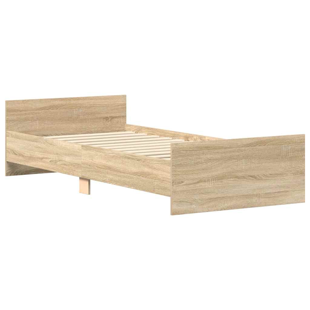 Bettgestell ohne Matratze Sonoma-Eiche 90x190 cm Holzwerkstoff