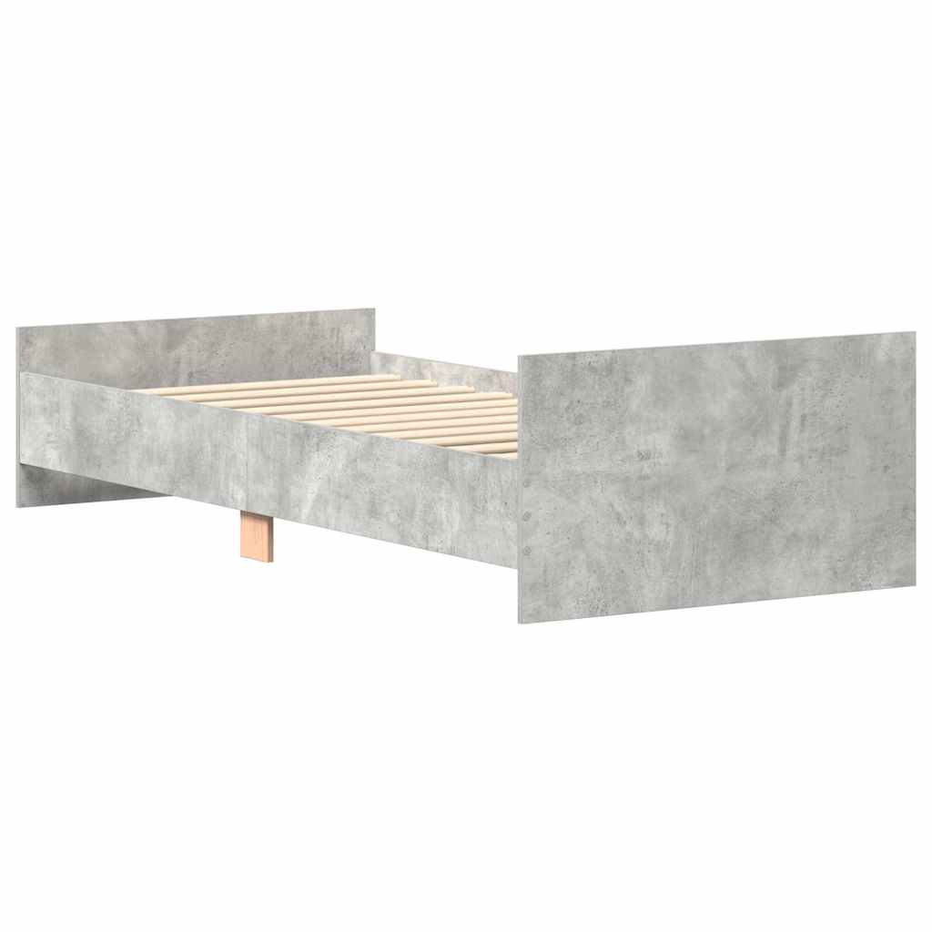 Bettgestell Betongrau 90x190 cm Holzwerkstoff