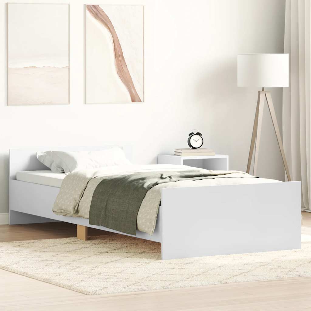 Bettgestell Weiß 75x190 cm Holzwerkstoff