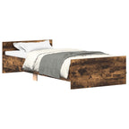 Bettgestell ohne Matratze Räuchereiche 75x190 cm Holzwerkstoff