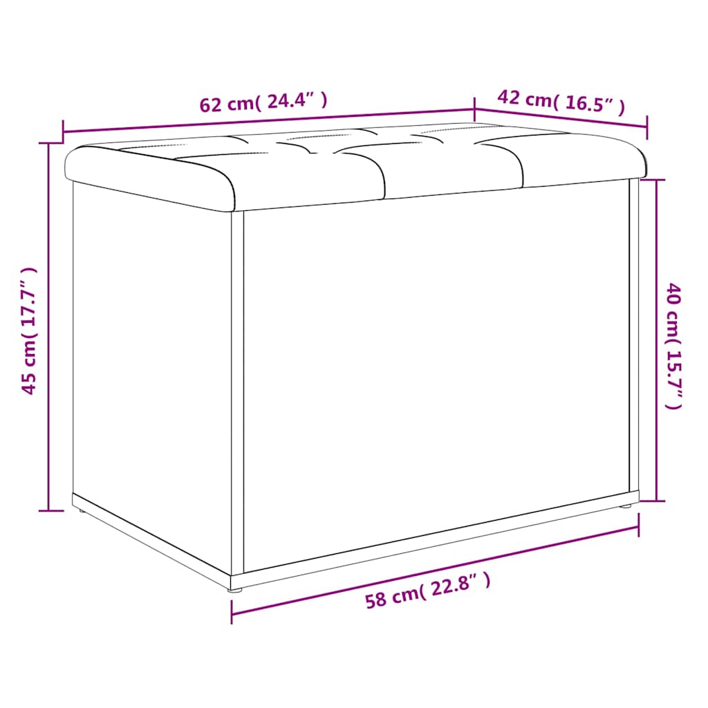 Aufbewahrungsbank Sonoma-Eiche 62 x 42 x 45 cm Holzwerkstoff