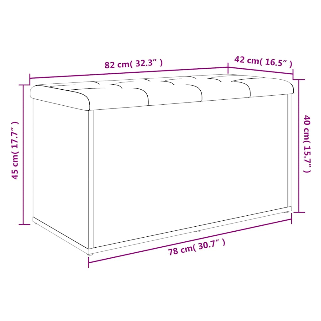 Aufbewahrungsbank Sonoma-Eiche 82 x 42 x 45 cm Holzwerkstoff