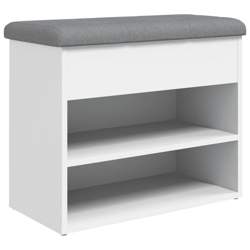 Schuhbank Weiß 62 x 32 x 50 cm Holzwerkstoff