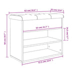 Schuhbank Weiß 62 x 32 x 50 cm Holzwerkstoff