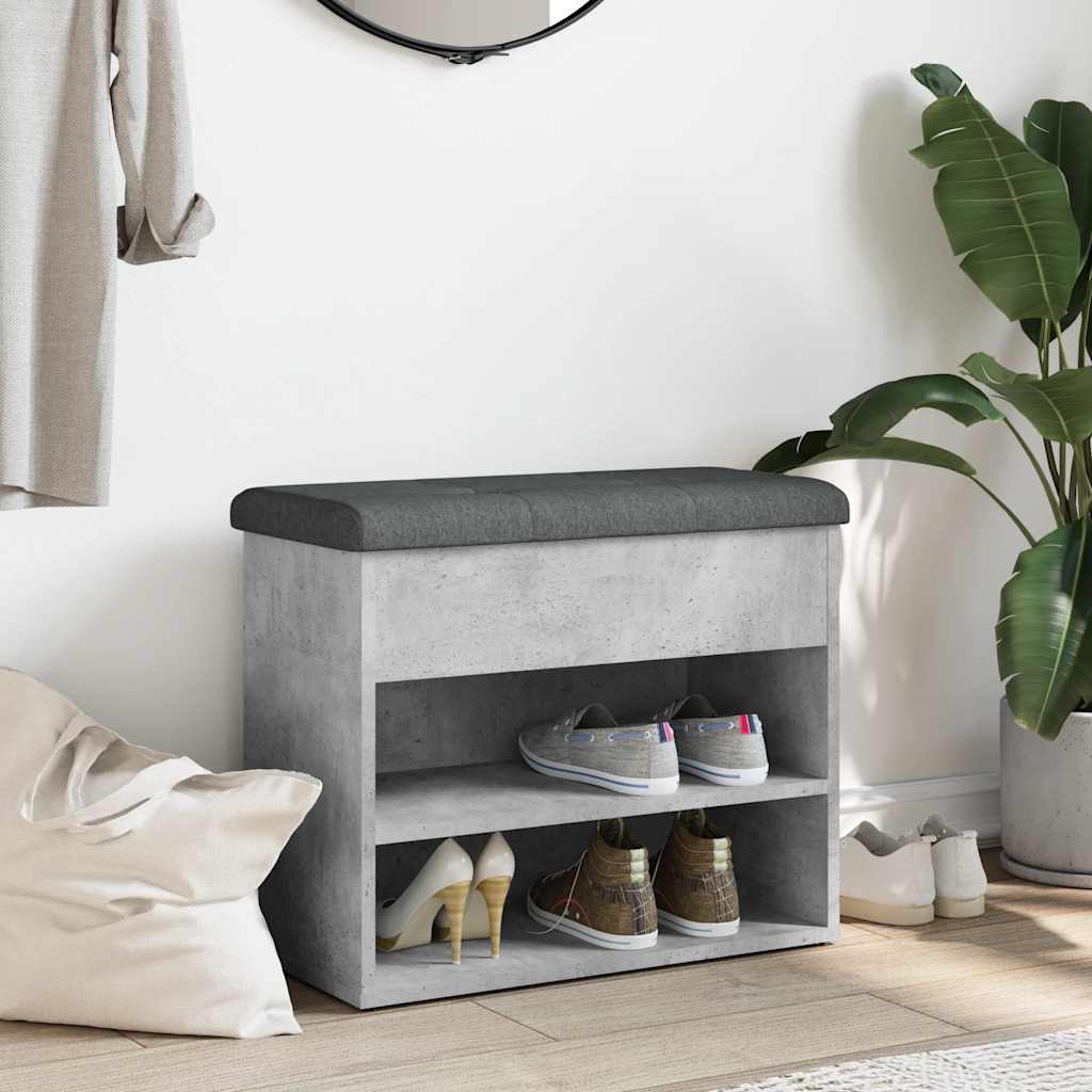 Schuhbank Betongrau 62x32x50 cm Holzwerkstoff
