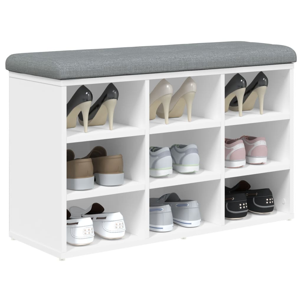 Schuhbank Weiß 82 x 32 x 50 cm Holzwerkstoff