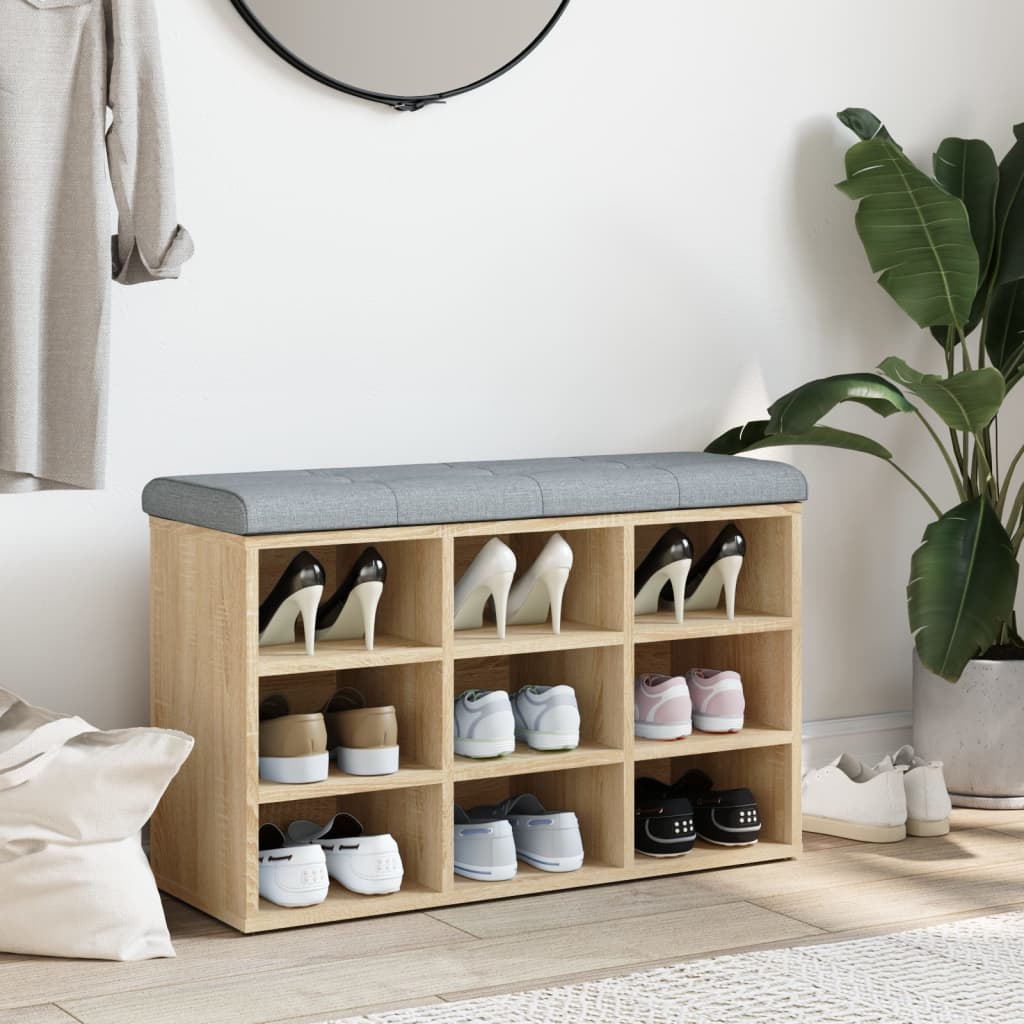 Schuhbank Sonoma-Eiche 82 x 32 x 50 cm Holzwerkstoff