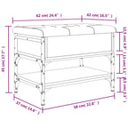 Schuhbank Grau Sonoma 62x42x45 cm Holzwerkstoff