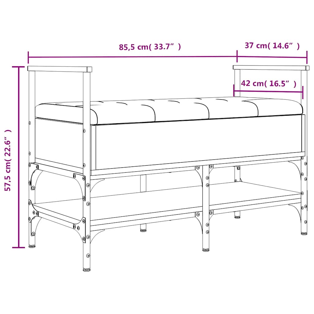 Schuhbank Schwarz 85,5x42x57,5 cm Holzwerkstoff