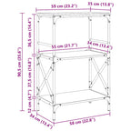 Bücherregal 3 Böden Räuchereiche 59x35x90,5 cm Holzwerkstoff