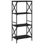 Bücherregal 4 Böden Schwarz 59x35x132 cm Holzwerkstoff