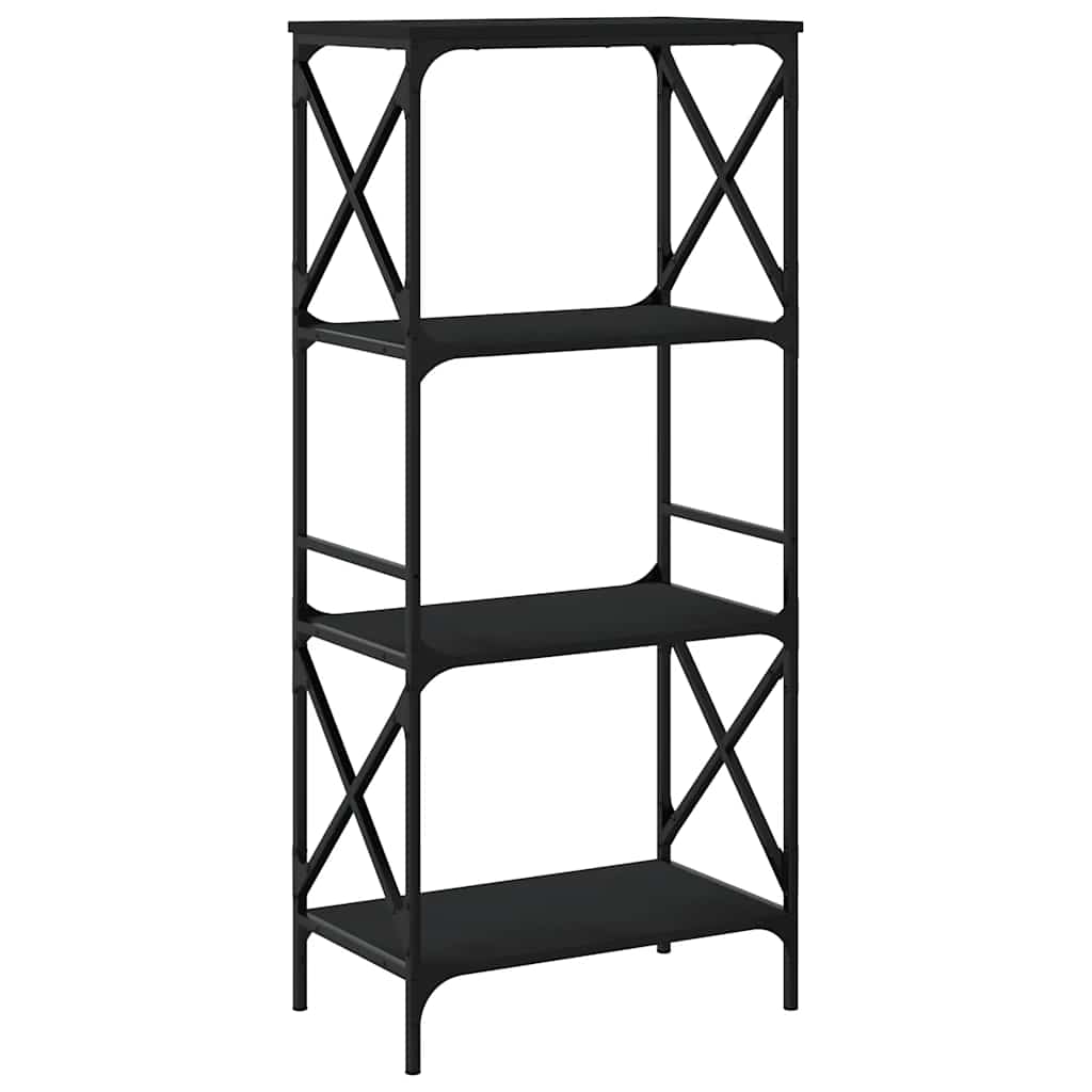 Bücherregal 4 Böden Schwarz 59x35x132 cm Holzwerkstoff