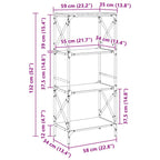 Bücherregal 4 Böden Räuchereiche 59x35x132 cm Holzwerkstoff