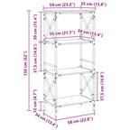 Bücherregal 4 Böden Grau Sonoma 59x35x132 cm Holzwerkstoff