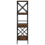 Bücherregal 4 Böden Braun Eiche 59x35x132 cm Holzwerkstoff