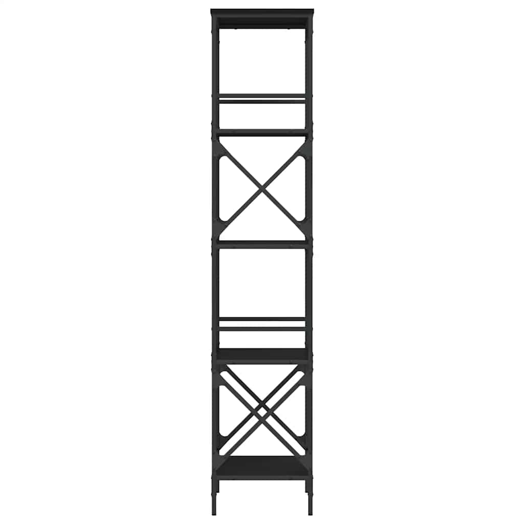 Bücherregal 5 Böden Schwarz 59x35x171 cm Holzwerkstoff