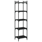 Bücherregal 5 Böden Schwarz 40x30x154 cm Holzwerkstoff