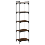 Bücherregal 5 Böden Braun Eiche-Optik 40x30x154cm Holzwerkstoff