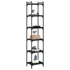 Bücherregal 6 Böden Schwarz 40x30x188 cm Holzwerkstoff