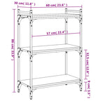 Bücherregal 3 Böden Braun Eichen-Optik 60x30x86cm Holzwerkstoff