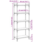 Bücherregal 5 Böden Schwarz 60x30x154 cm Holzwerkstoff