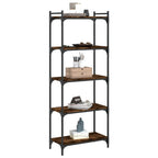 Bücherregal 5 Böden Räuchereiche 60x30x154 cm Holzwerkstoff
