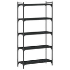 Bücherregal 5 Böden Schwarz 80x30x154 cm Holzwerkstoff
