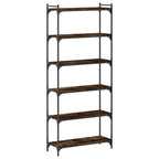 Bücherregal 6 Böden Räuchereiche 80x30x188 cm Holzwerkstoff
