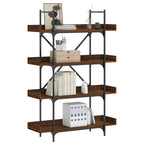 Bücherregal 4 Böden Braun Eiche-Optik 100x33x145,5 cm