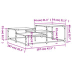 Couchtisch Grau Sonoma 107x107x40 cm Holzwerkstoff