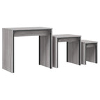 Satztische 3 Stk. Grau Sonoma Holzwerkstoff