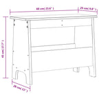 Flurbank Wachsbraun 60x28x45 cm Massivholz Kiefer