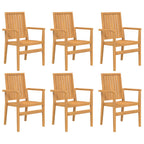 7-tlg. Garten-Essgruppe Massivholz Teak
