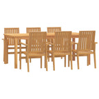 7-tlg. Garten-Essgruppe Massivholz Teak