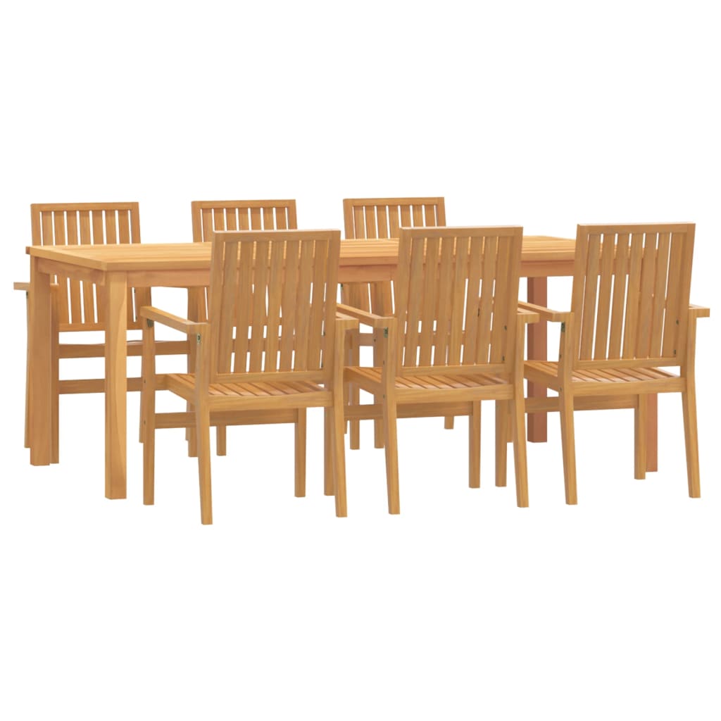 7-tlg. Garten-Essgruppe Massivholz Teak