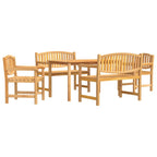 5-tlg. Garten-Essgruppe Massivholz Teak