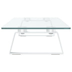 Monitorständer Weiß 80x20x8 cm Hartglas und Metall