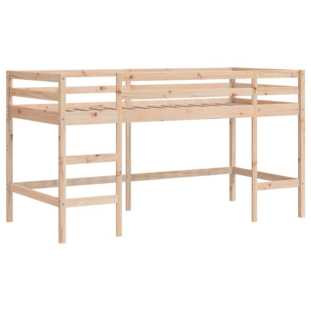 Kinderhochbett mit Leiter 90x190 cm Massivholz Kiefer