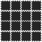 Bodenfliesen aus Gummi 16 Stk. Schwarz 16 mm 30x30 cm