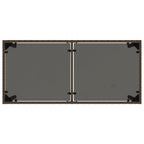 Gartentisch mit Glasplatte Braun 115x54x74 cm Poly Rattan