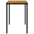 Gartentisch mit Akazienholz-Platte 115x54x74 cm Poly Rattan