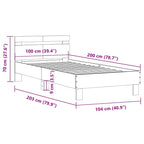 Bettgestell ohne Matratze mit Kopfteil Sonoma-Eiche 100x200 cm